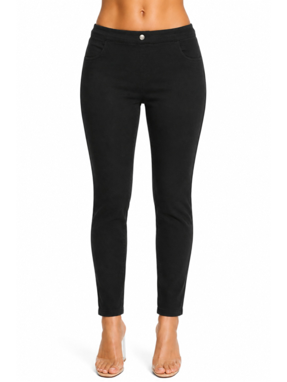 Uniqlo Stretch Skinny Pants Women Small 23"-26" Cotton Casual Jeggings S BLACK